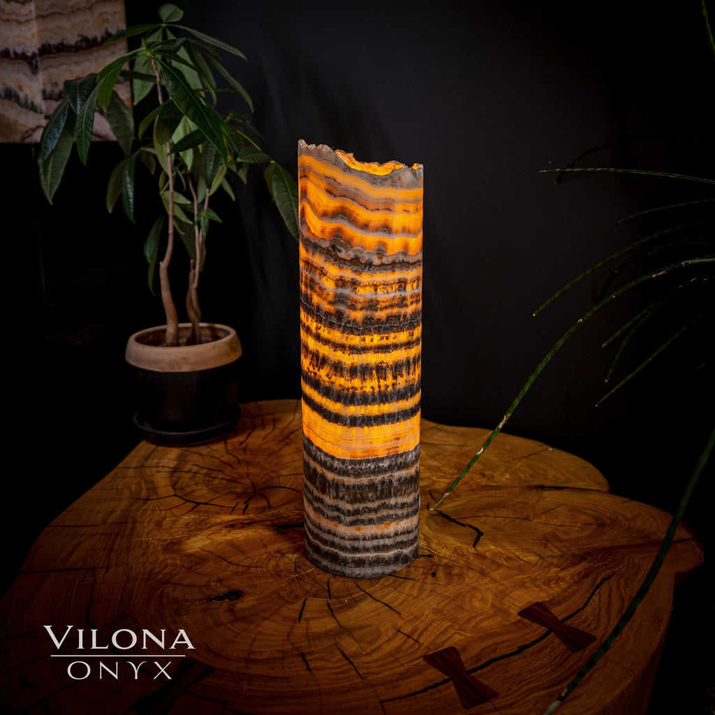 Tangerine Sierra Onyx Lamp (Table Lamp #23)