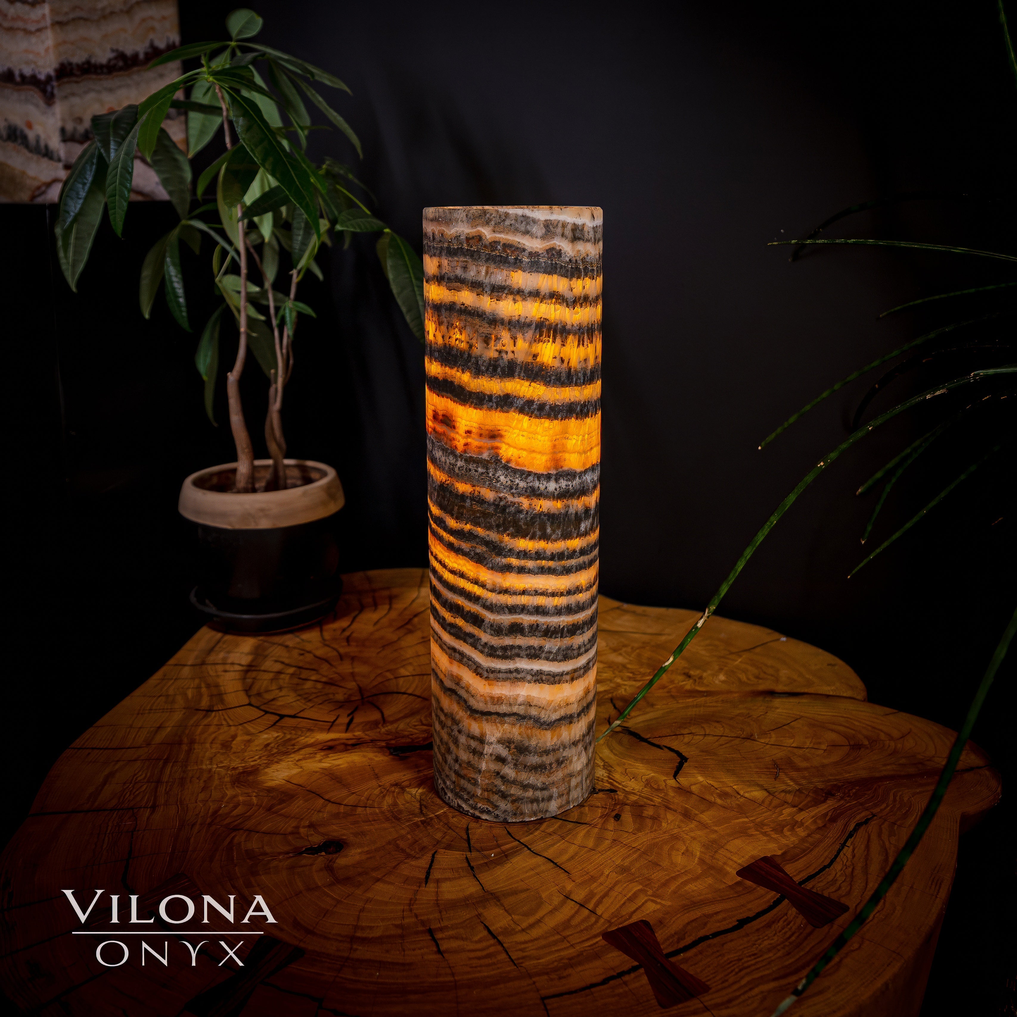 Tangerine Sierra Onyx Lamp (Table Lamp #26)