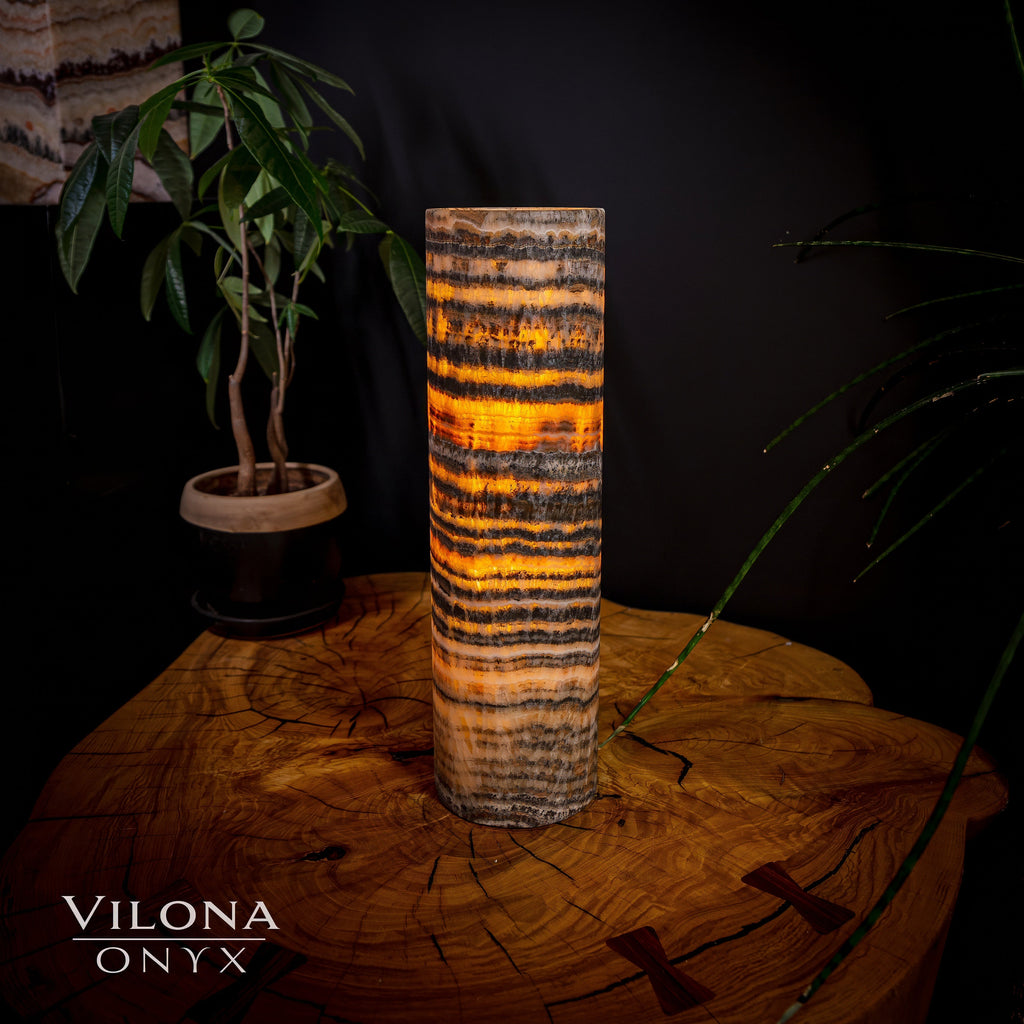 Tangerine Sierra Onyx Lamp (Table Lamp #26)
