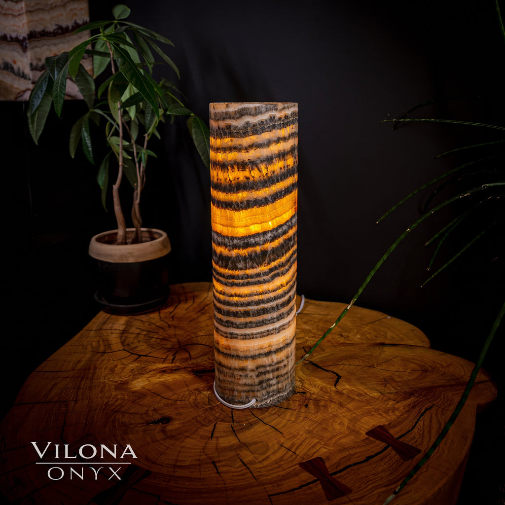 Tangerine Sierra Onyx Lamp (Table Lamp #26)