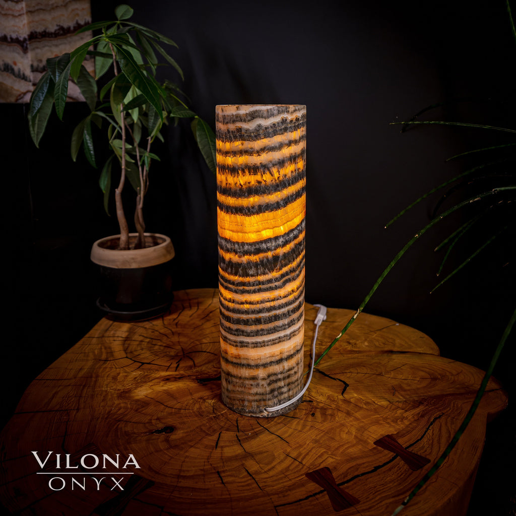 Tangerine Sierra Onyx Lamp (Table Lamp #26)