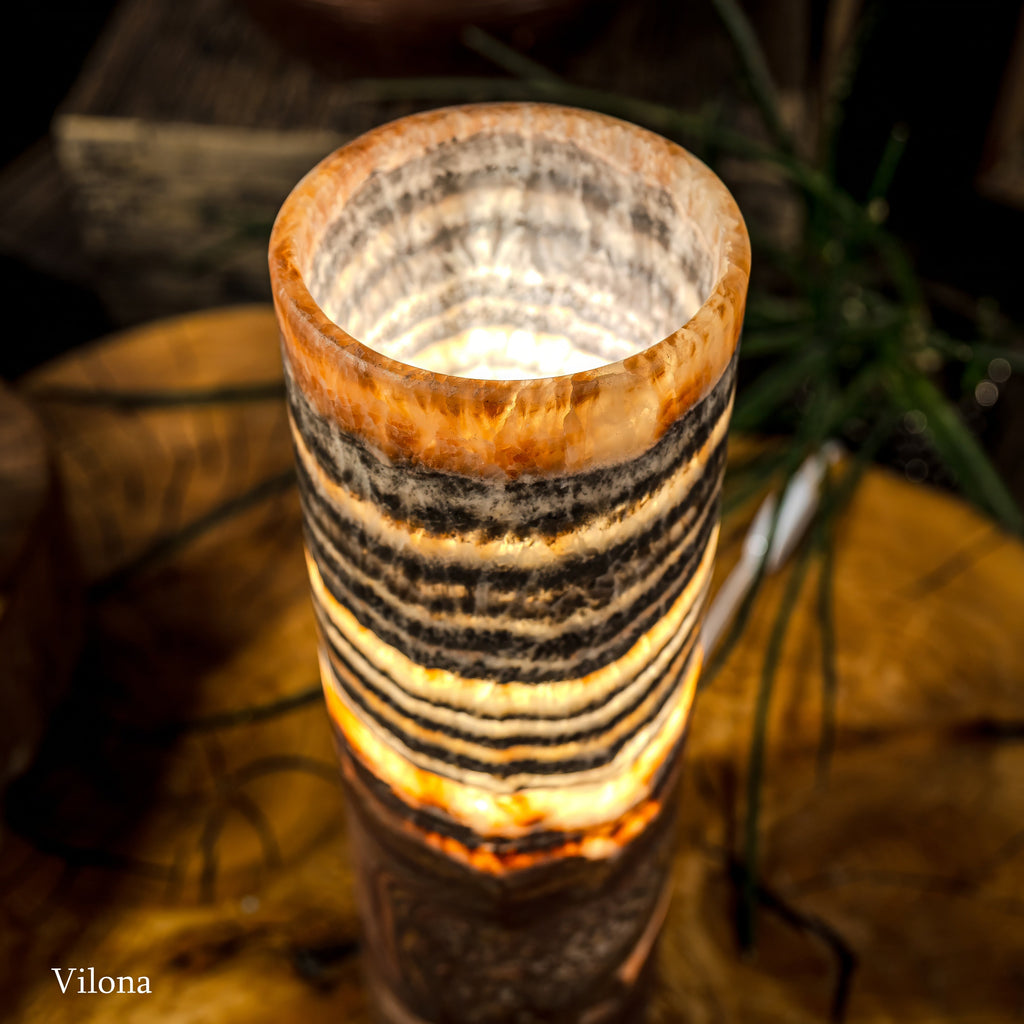 Tangerine Sierra Onyx Lamp (Table Lamp #5)