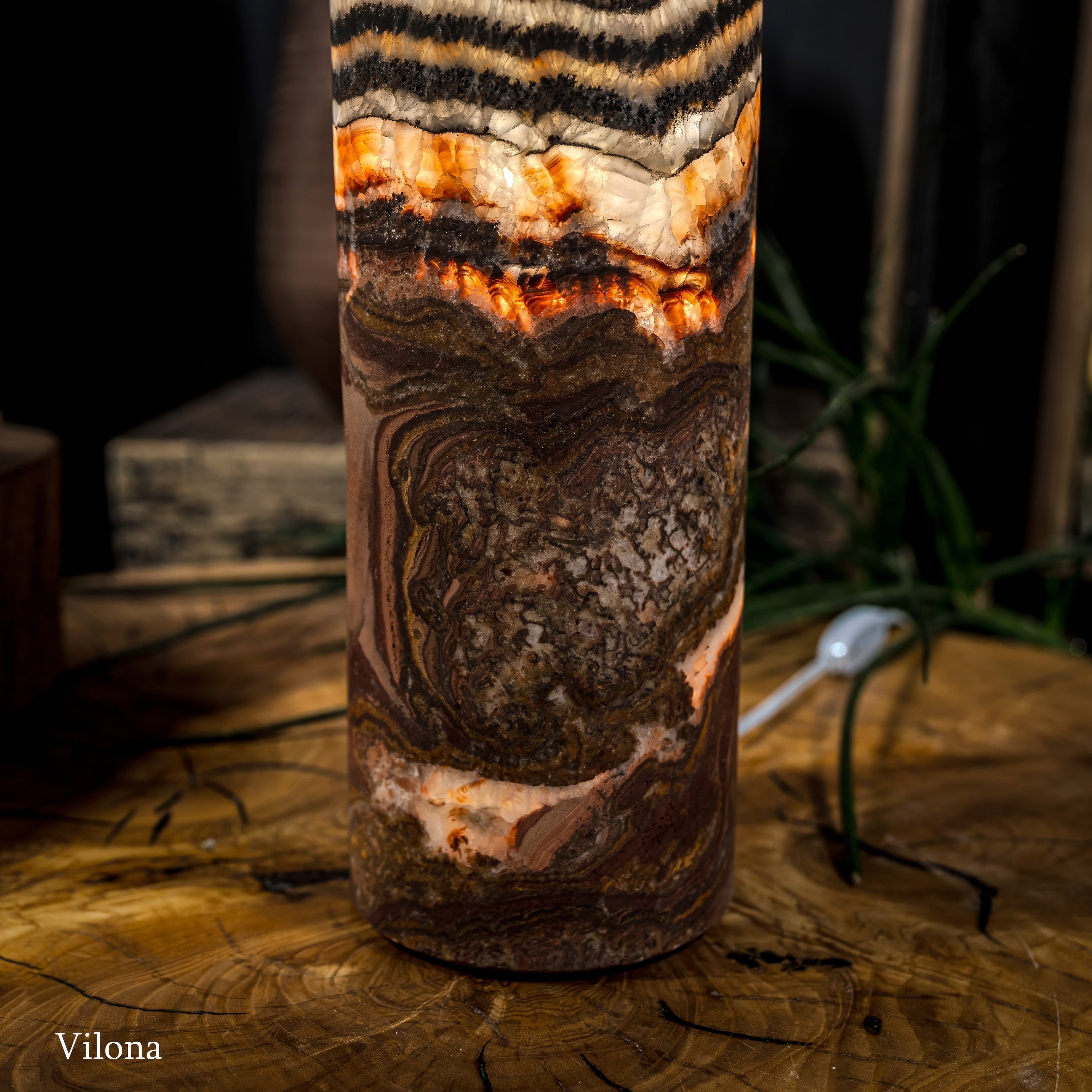 Tangerine Sierra Onyx Lamp (Table Lamp #5)