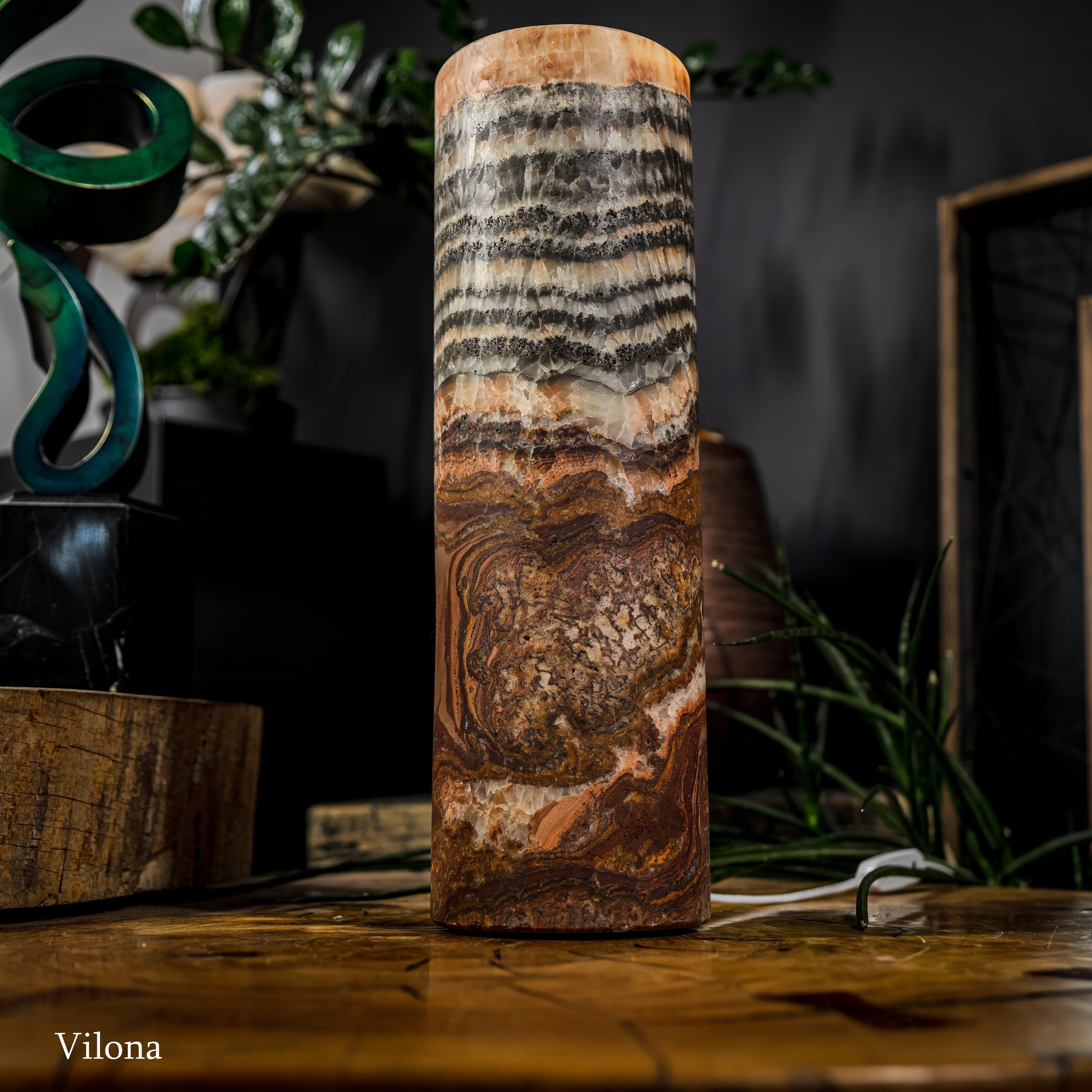 Tangerine Sierra Onyx Lamp (Table Lamp #5)