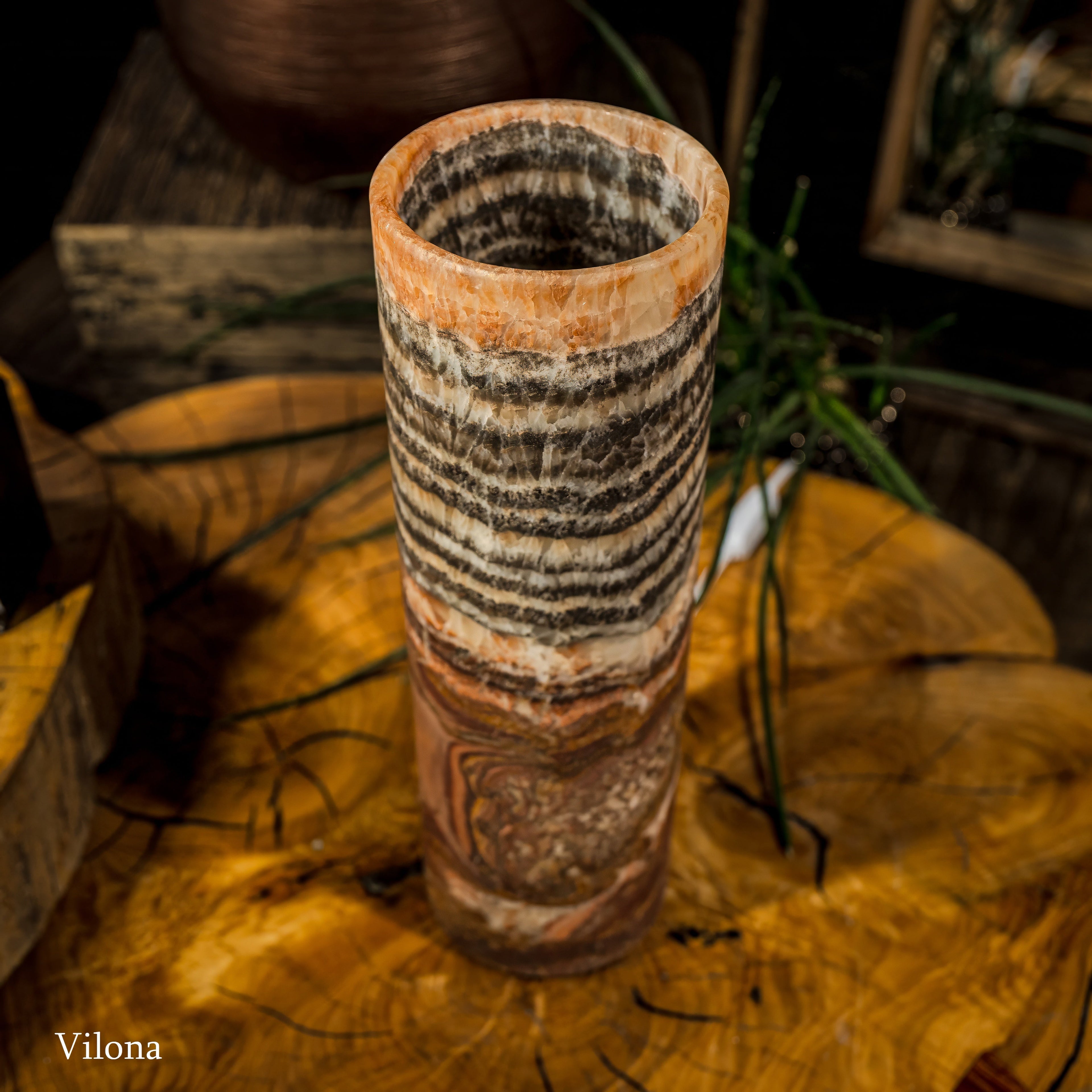 Tangerine Sierra Onyx Lamp (Table Lamp #5)