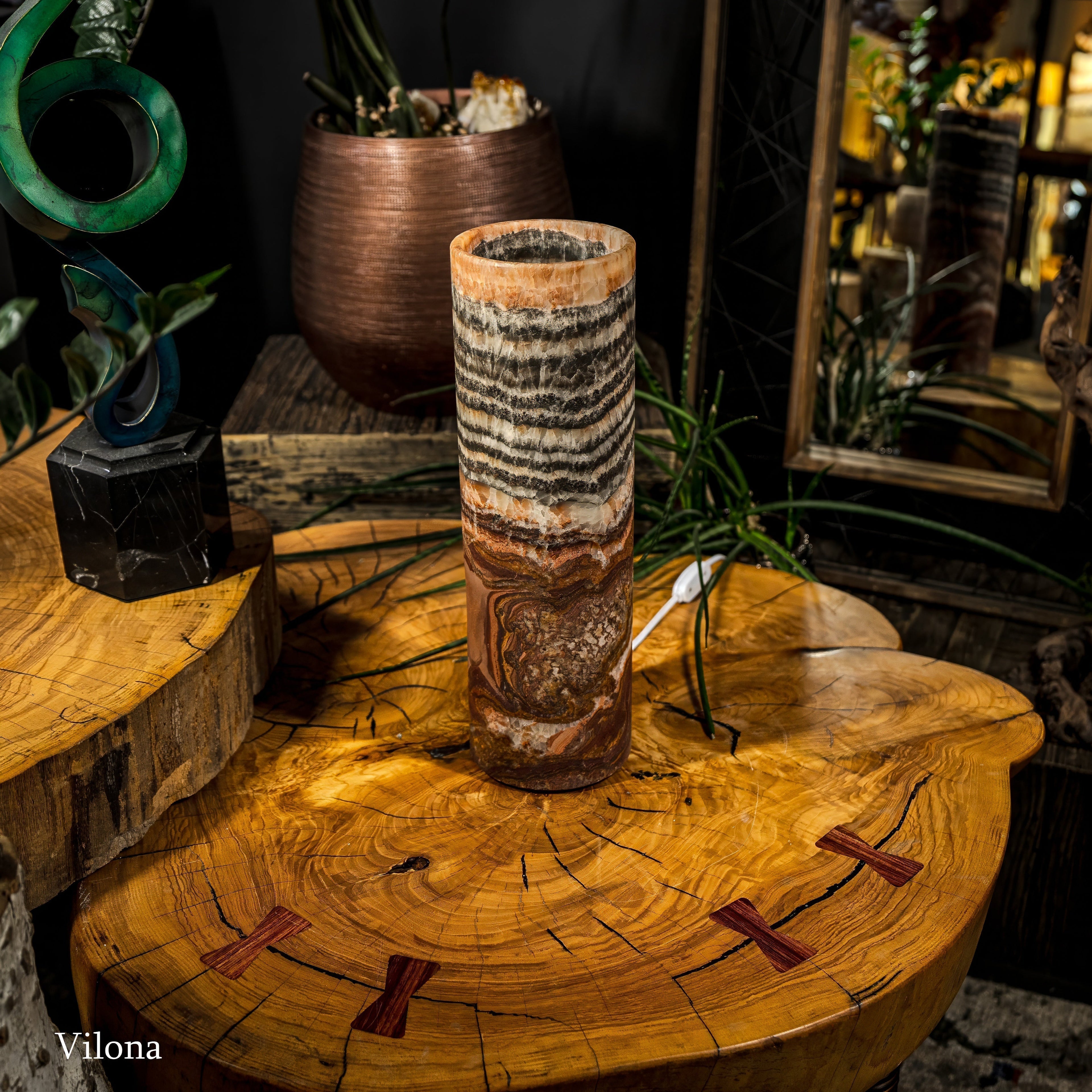 Tangerine Sierra Onyx Lamp (Table Lamp #5)
