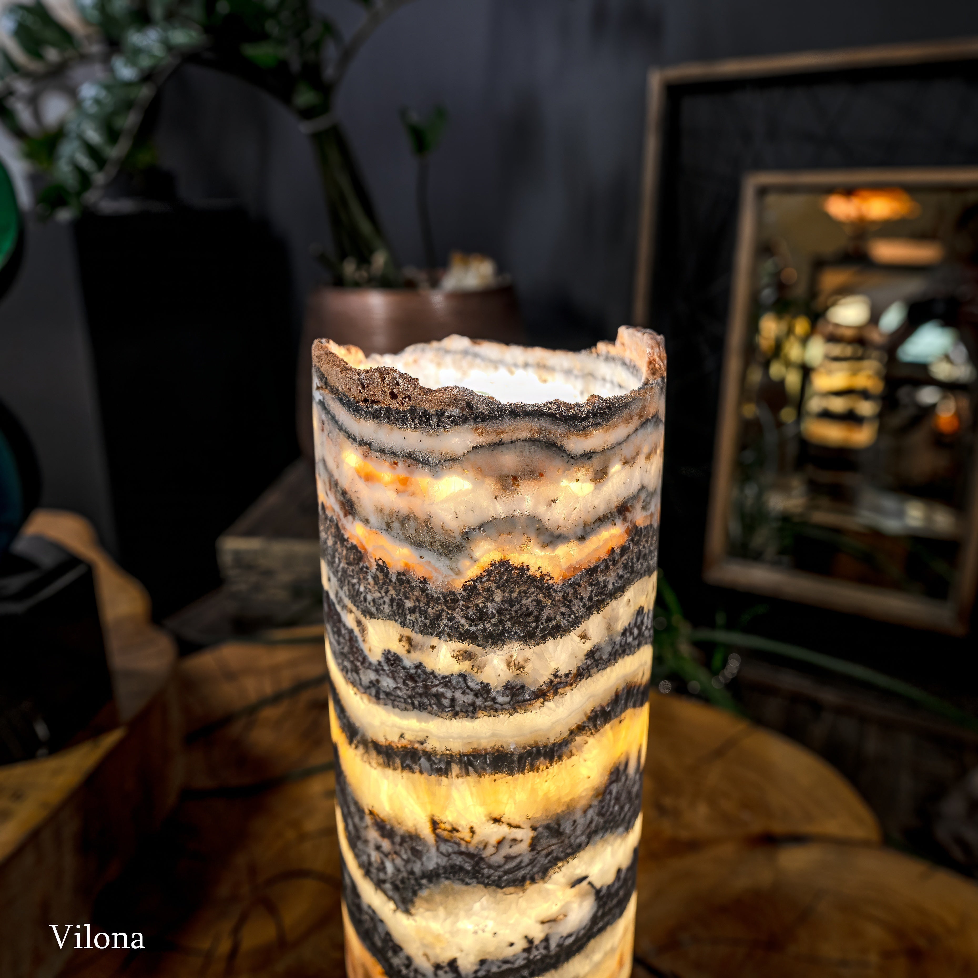 Tangerine Sierra Onyx Lamp (Table Lamp #8)