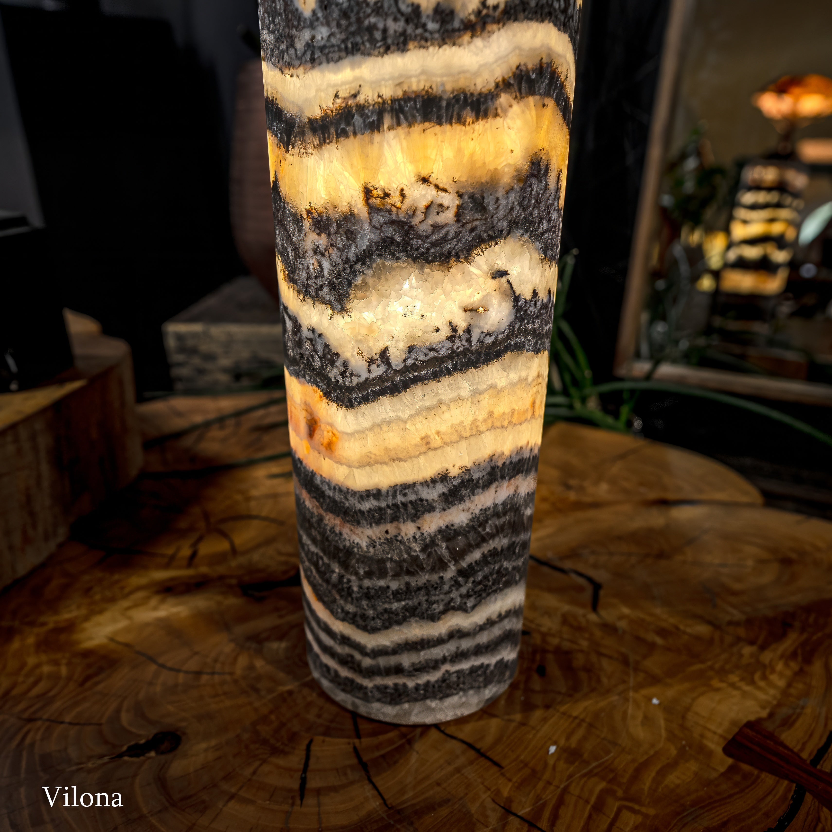 Tangerine Sierra Onyx Lamp (Table Lamp #8)