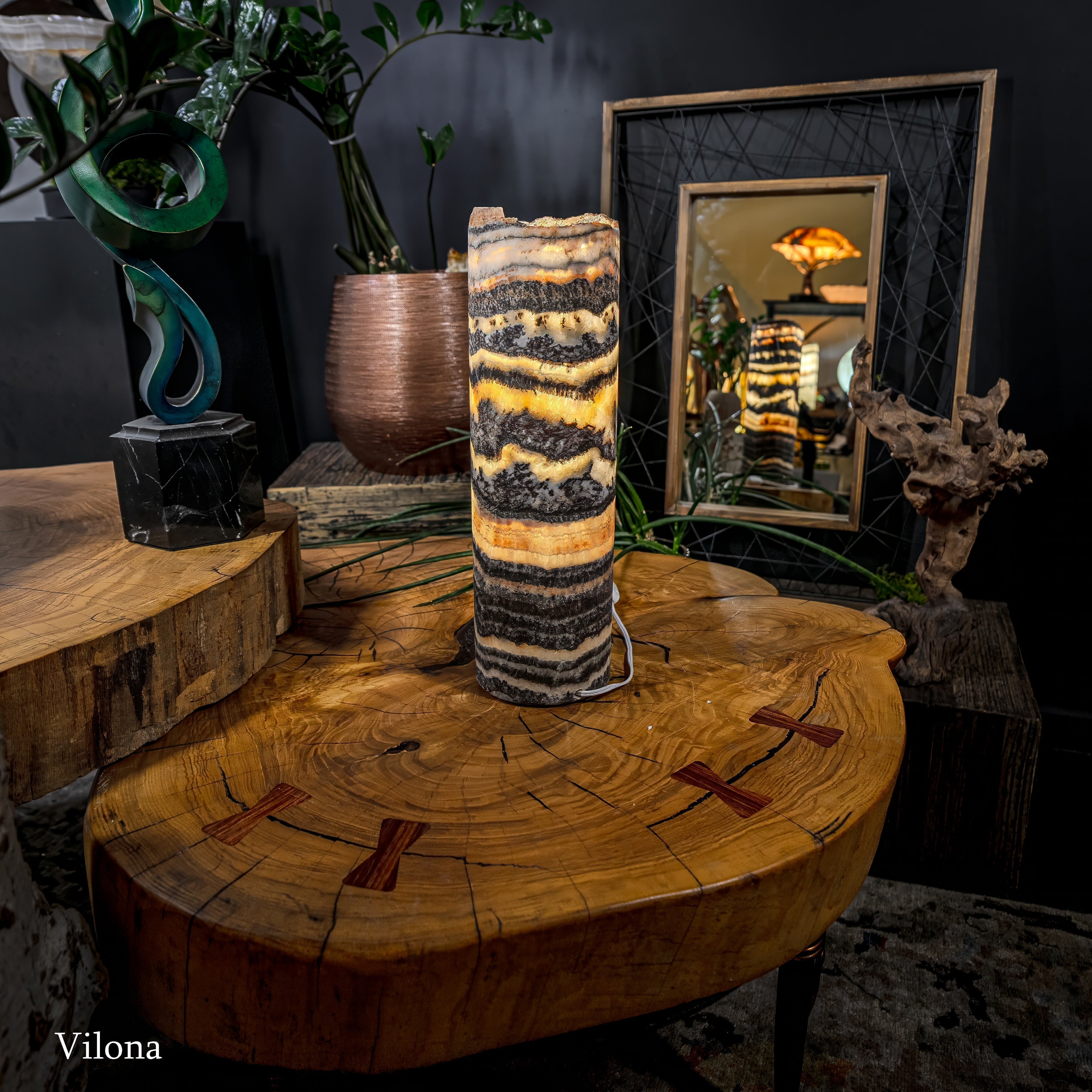 Tangerine Sierra Onyx Lamp (Table Lamp #8)