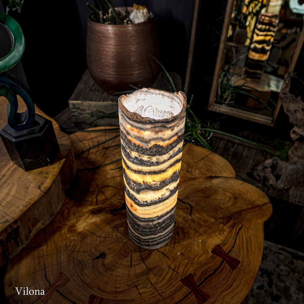 Tangerine Sierra Onyx Lamp (Table Lamp #8)