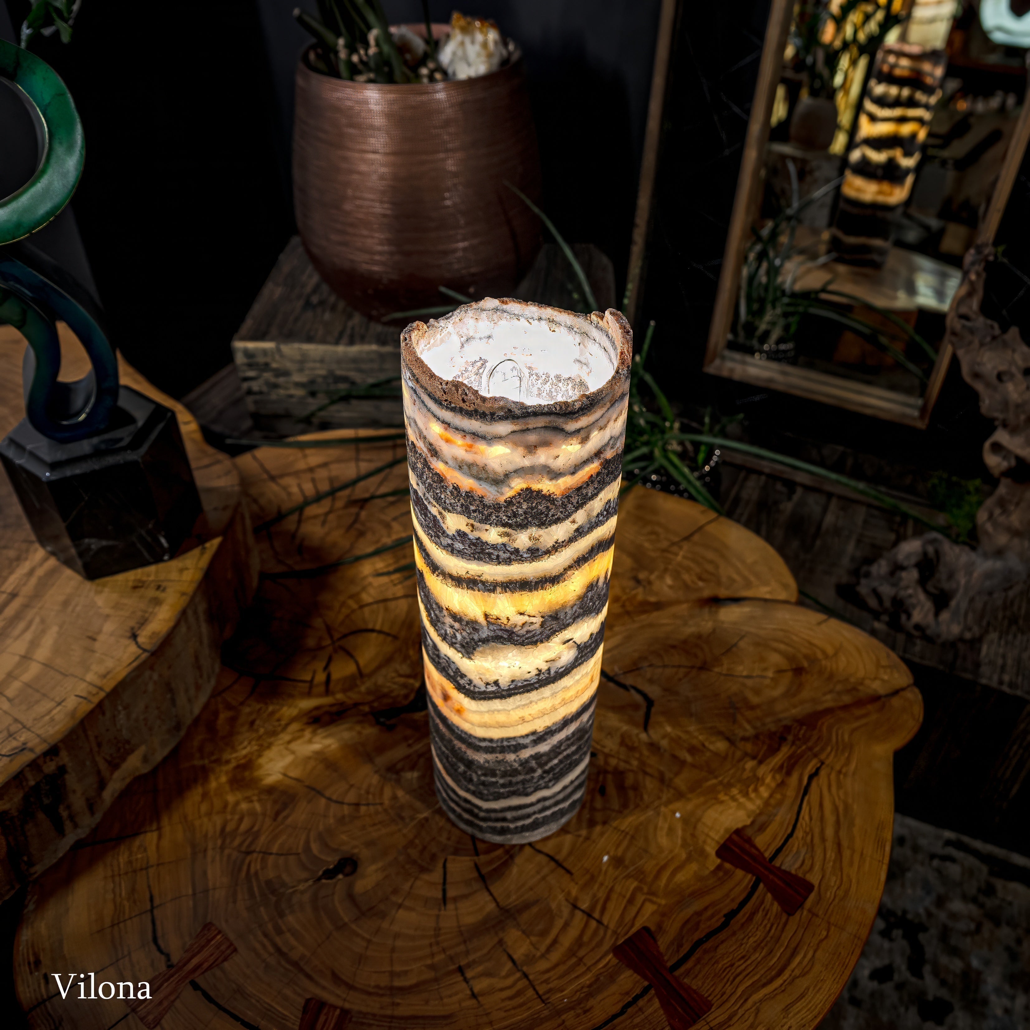 Tangerine Sierra Onyx Lamp (Table Lamp #8)
