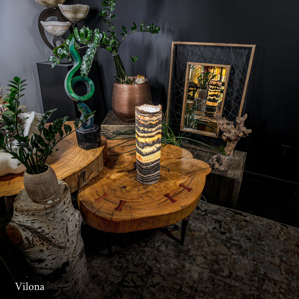 Tangerine Sierra Onyx Lamp (Table Lamp #8)