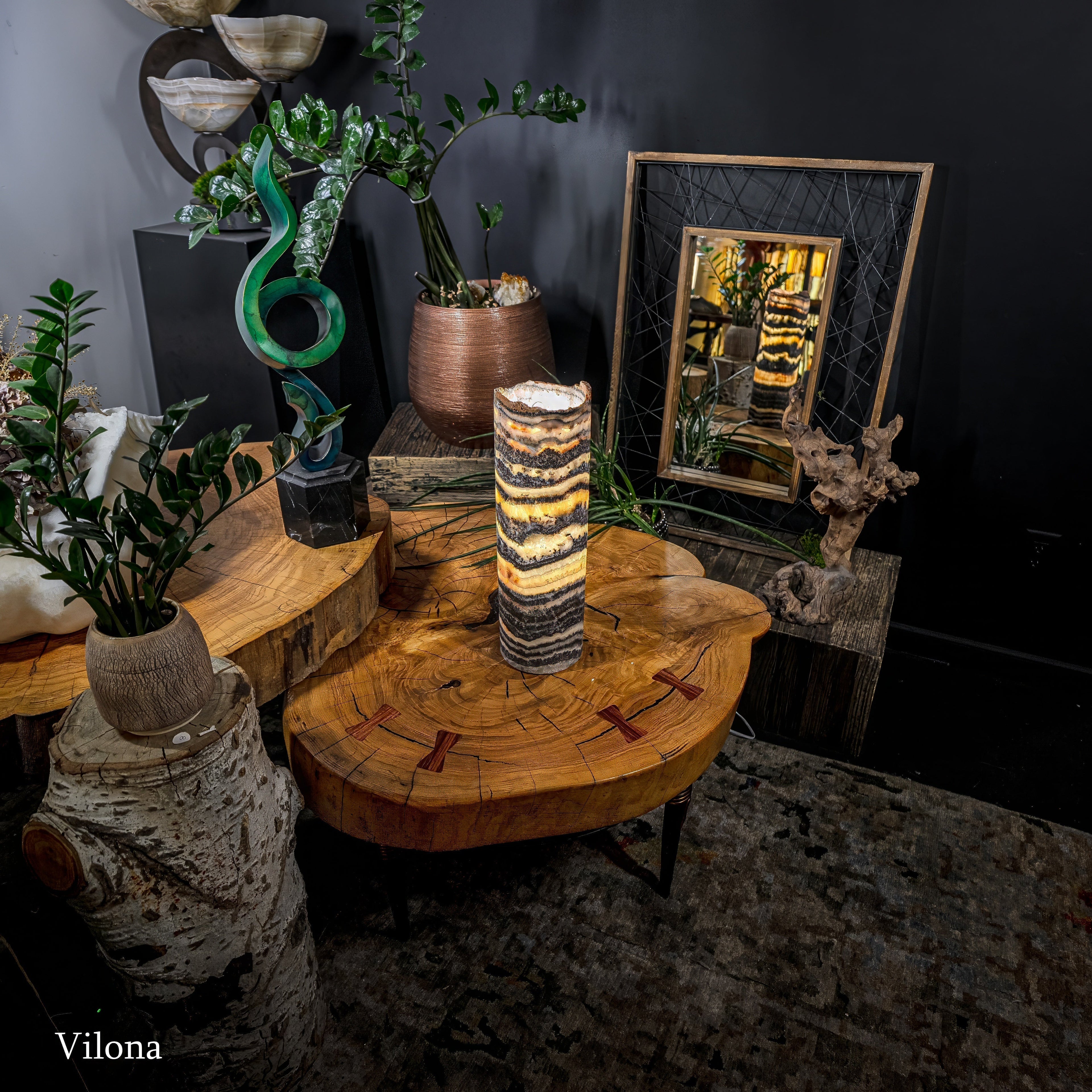 Tangerine Sierra Onyx Lamp (Table Lamp #8)