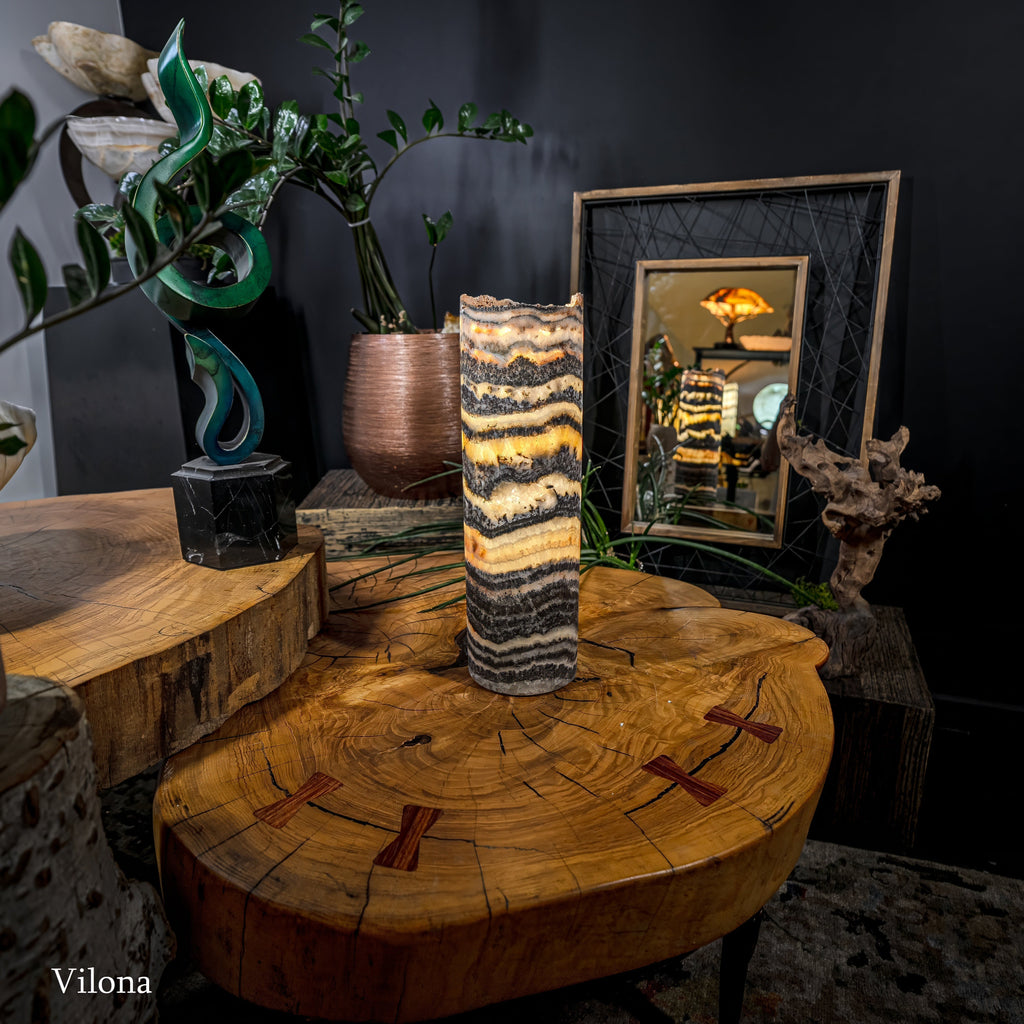 Tangerine Sierra Onyx Lamp (Table Lamp #8)