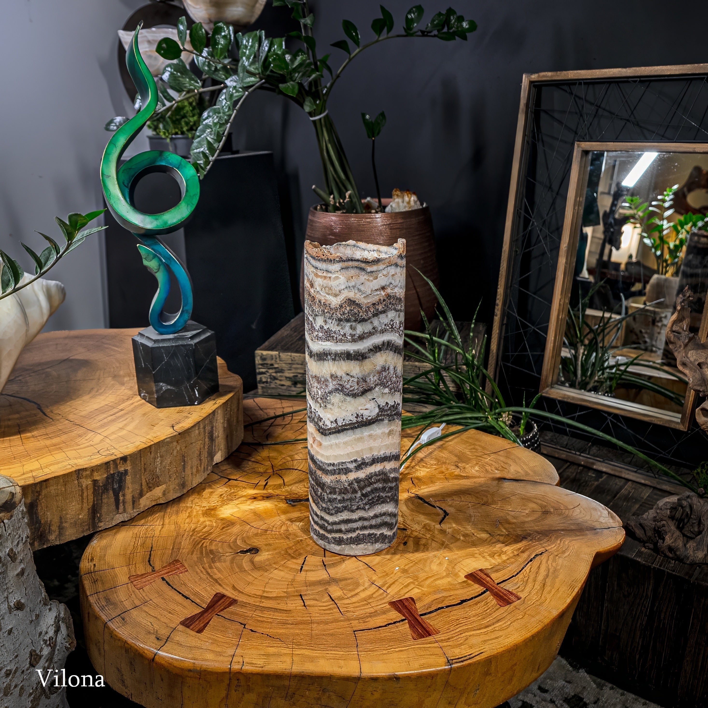 Tangerine Sierra Onyx Lamp (Table Lamp #8)
