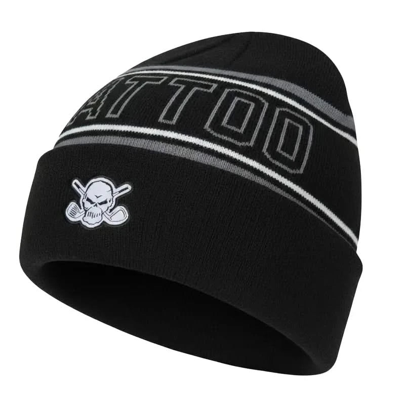 Cuffed 'Tattoo' Knit Beanie (Tattoo Black)