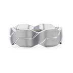 ENDURE Interlocking Infinity Symbol Flat Brushed Titanium Men's Wedding Band With Polished Grooves - 8mm
