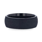CIMMERIAN Domed Black Titanium Men's Wedding Band With Sand Blasted Finish - 8mm