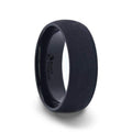 CIMMERIAN Domed Black Titanium Men's Wedding Band With Sand Blasted Finish - 8mm