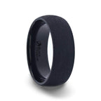 CIMMERIAN Domed Black Titanium Men's Wedding Band With Sand Blasted Finish - 8mm