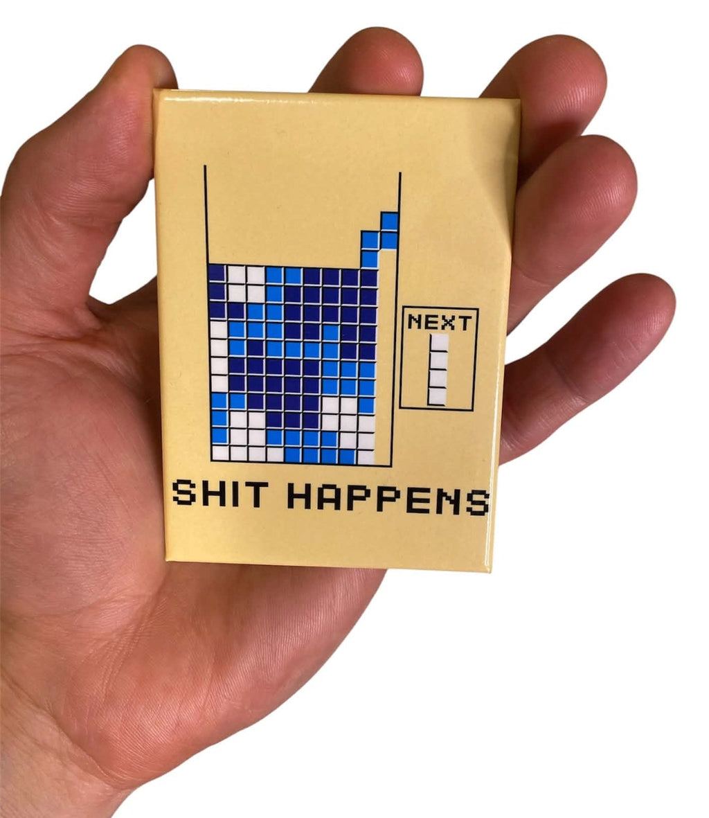💩"SH%T HAPPENS"  Tetris Fridge Magnet Kitchen Home Decor - 3.5" x 2.5" USA Made