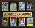 Texas Rangers 2023 World Series Plaque 8 Cards Topps Bowman Seager Jung Semien Scherzer