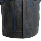 The Club Cut Men's Motorcycle Leather Vest, Multiple Color Options