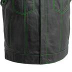 The Club Cut Men's Motorcycle Leather Vest, Multiple Color Options