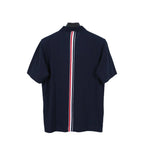 Thom Browne Navy Blue T-Shirt with Collar