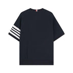 Thom Browne T-Shirt Without Collar 'Blue'