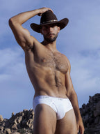 Throwback Fly Front Brief White