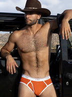 Throwback Fly Front Brief Basketball Orange