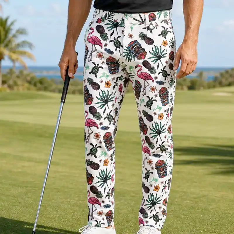Aloha Hawaiian Cool-Stretch Men's Golf Pants (Tiki)