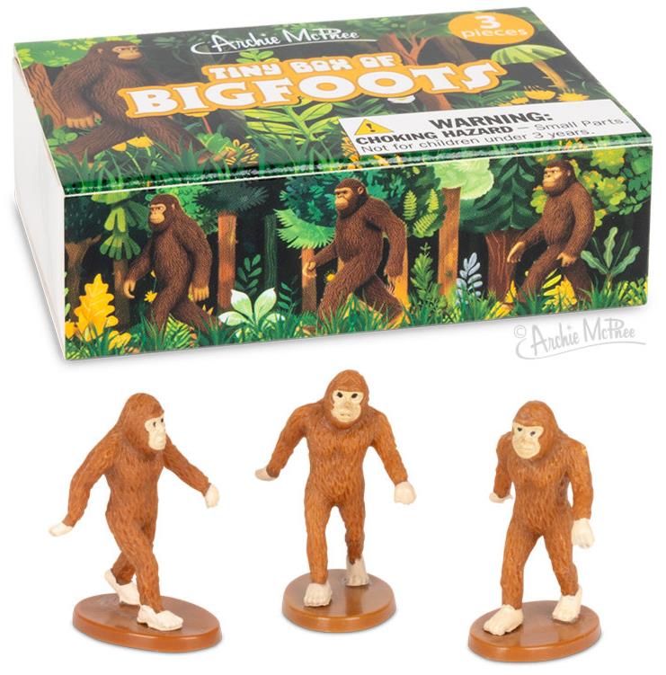 Mini Bigfoot Figurines in Matchbox – 3-Piece Sasquatch Toy Set by Archie McPhee