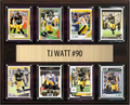TJ Watt Pittsburgh Steelers Fan Gift Plaque 12x15 8 Cards Prizm, Donruss, Score 2024 2025 2026
