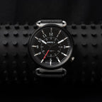 TK-01 - Trek Watch with Italian Leather Strap - Jet Black