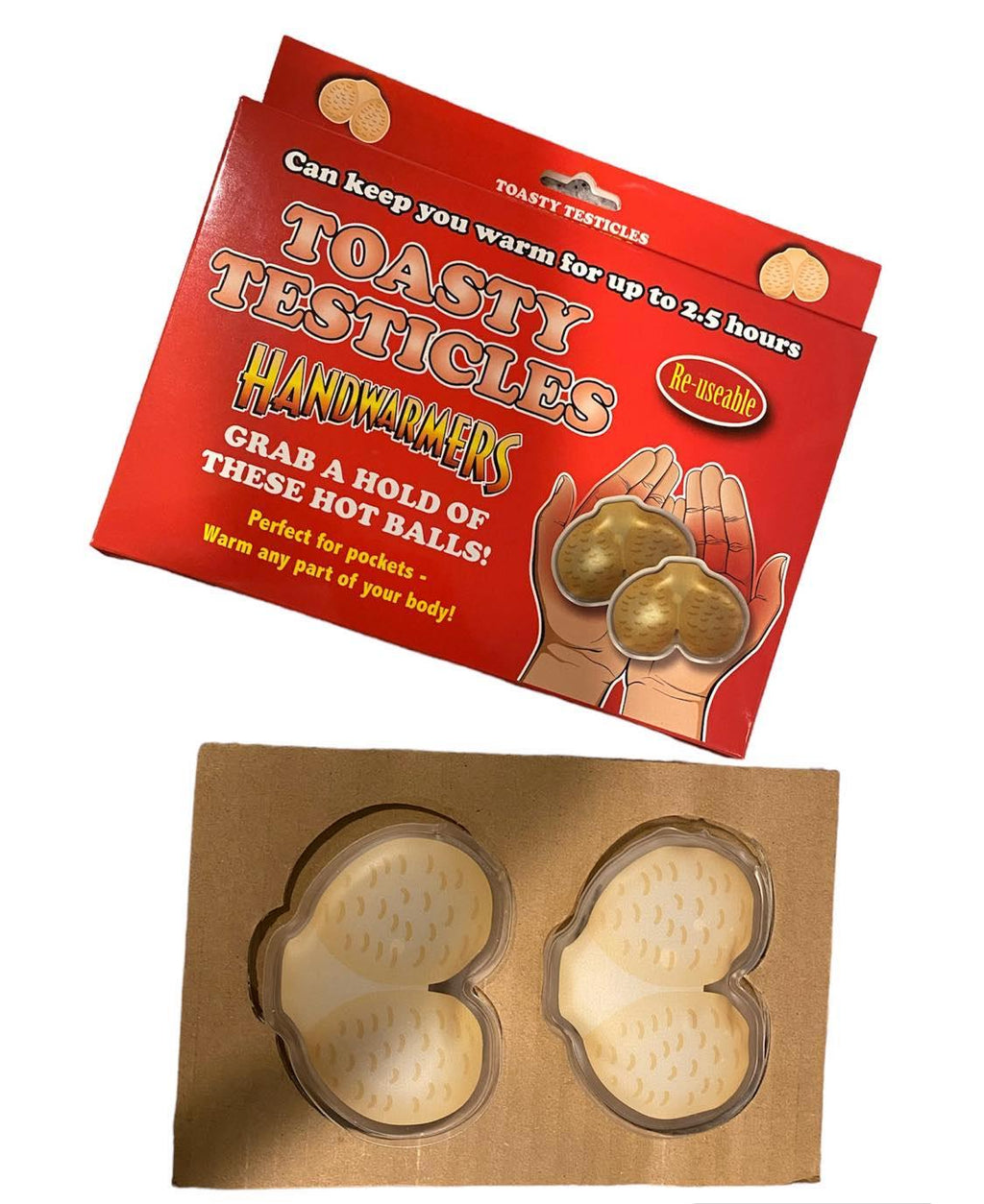 Toasty Testicles Reusable Hand Warmers 2 Pack 🔥😂 Funny Adult Joke Gag Gift