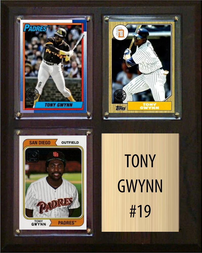 Tony Gwynn San Diego Padres Hall of Fame Fan Gift Plaque 8x10 3 Cards Topps, Bowman 2024 2025 2026