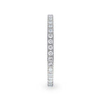 EMILIA Flat Polished Titanium Women's Eternity Wedding Ring With Lab-Created White Diamonds Setting - 2mm
