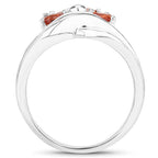 1.68 Carat Genuine Orange Sapphire .925 Sterling Silver Ring