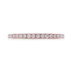 LILLIAN Flat Polished Rose Gold Plated Titanium Women's Wedding Ring With Small Lab-Created White Diamonds Setting - 2mm
