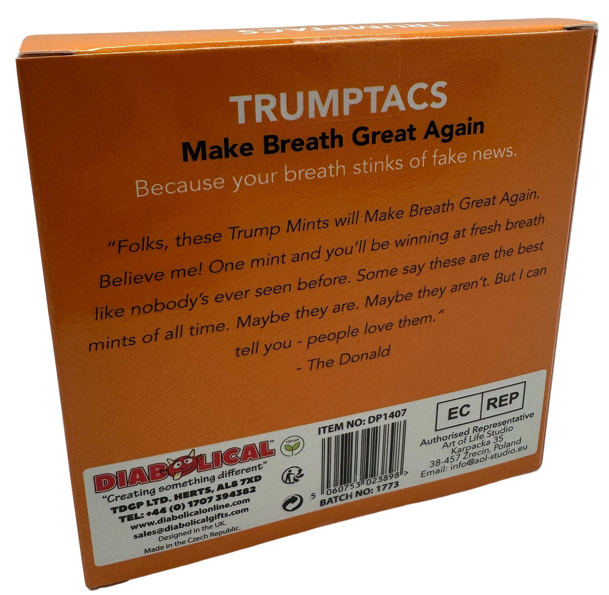Trumptacs Mints – Funny Donald Trump Candy Box of 30 🍬 Make Breath Great Again!
