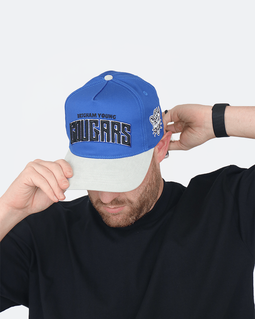 LE Cougars Royal Blue Grey Brim Hat Adults