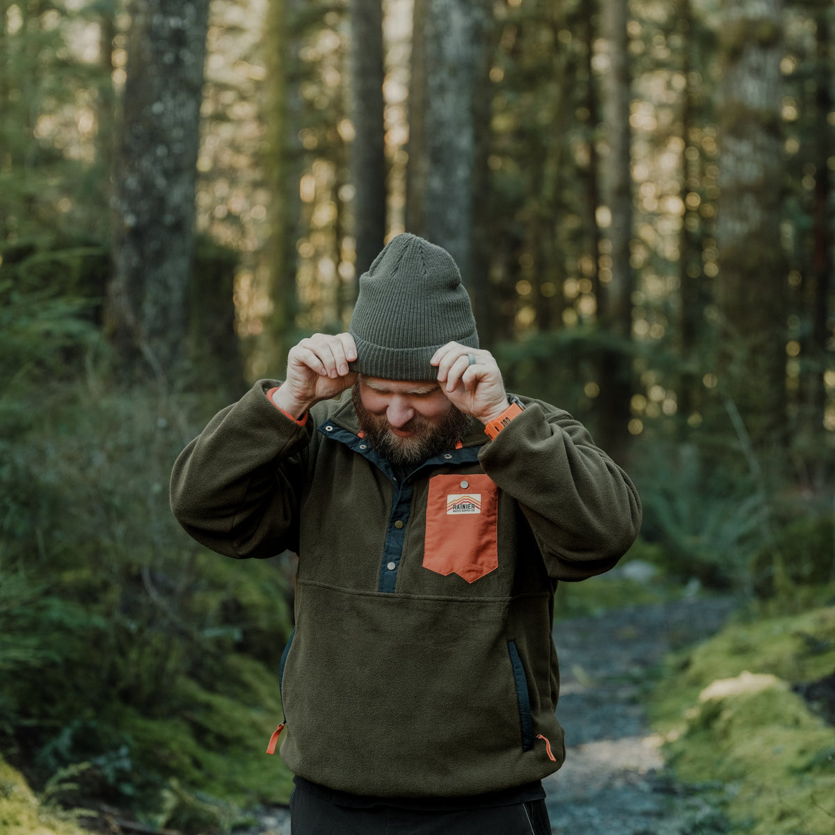 Turbo Recycled Fleece Pullover Jacket - Forest Green
