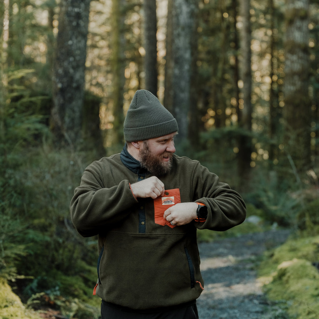 Turbo Recycled Fleece Pullover Jacket - Forest Green