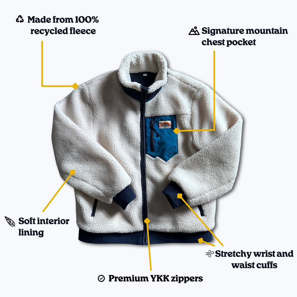 Turbo SuperFleece Jacket - Lined Recycled Fleece - Cream