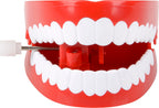 Moving TALKING CHATTERING TEETH Dentures Choppers Wind Up Joke Large Mouth Toy