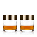 Irving Bronze-Rimmed Crystal Tumblers Set of 2