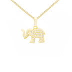 Elephant Cubic Zirconia Pendant With 14K Gold Filled Necklace Set