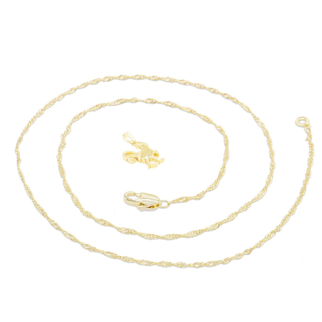 Rooster Cubic Zirconia Pendant With Necklace Set 14K Gold Filled